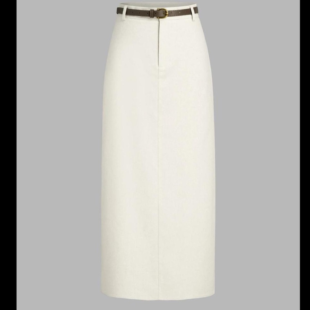 Linen blend skirt